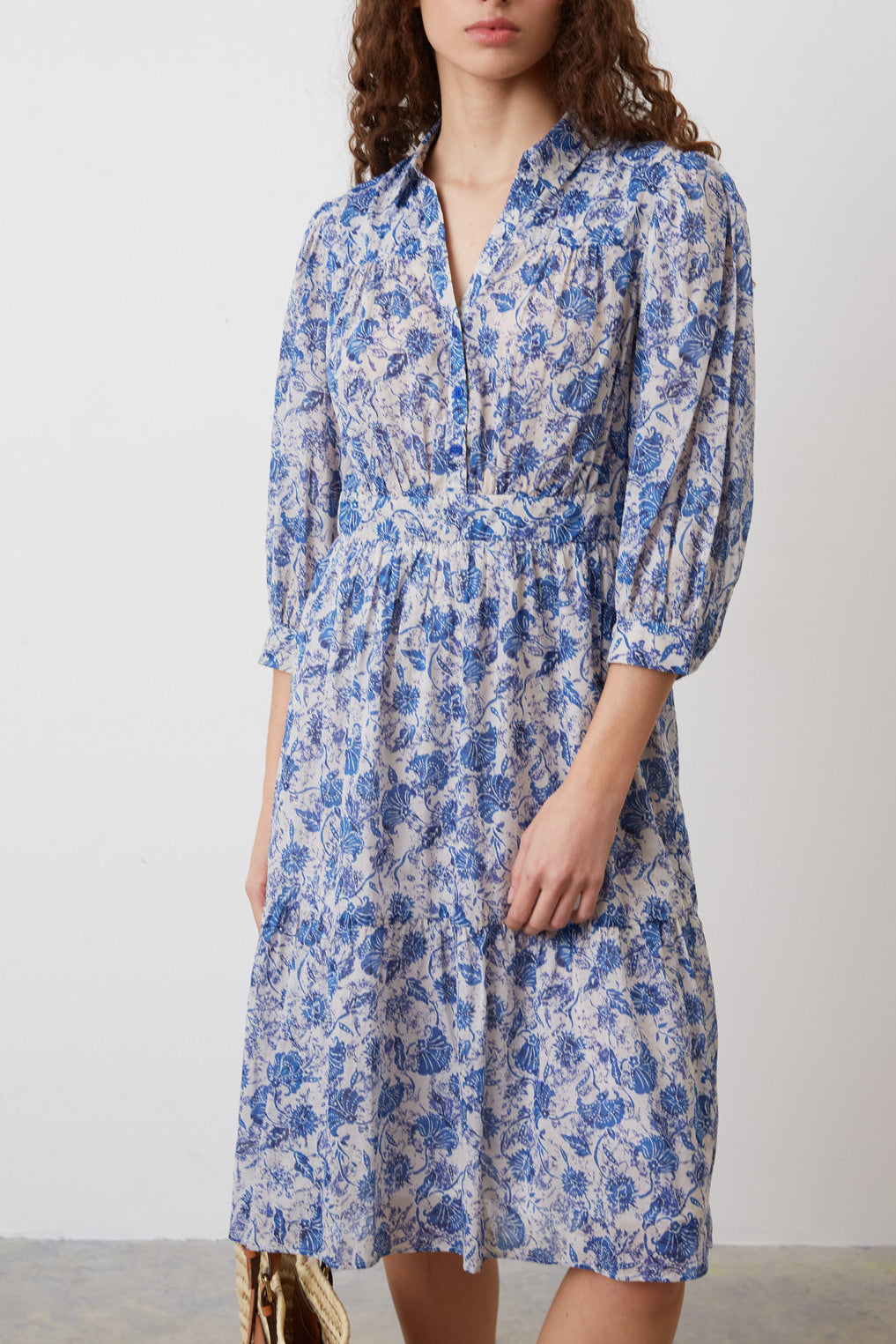 Robe midi en coton imprimé - JASMIN Faume - seconde main