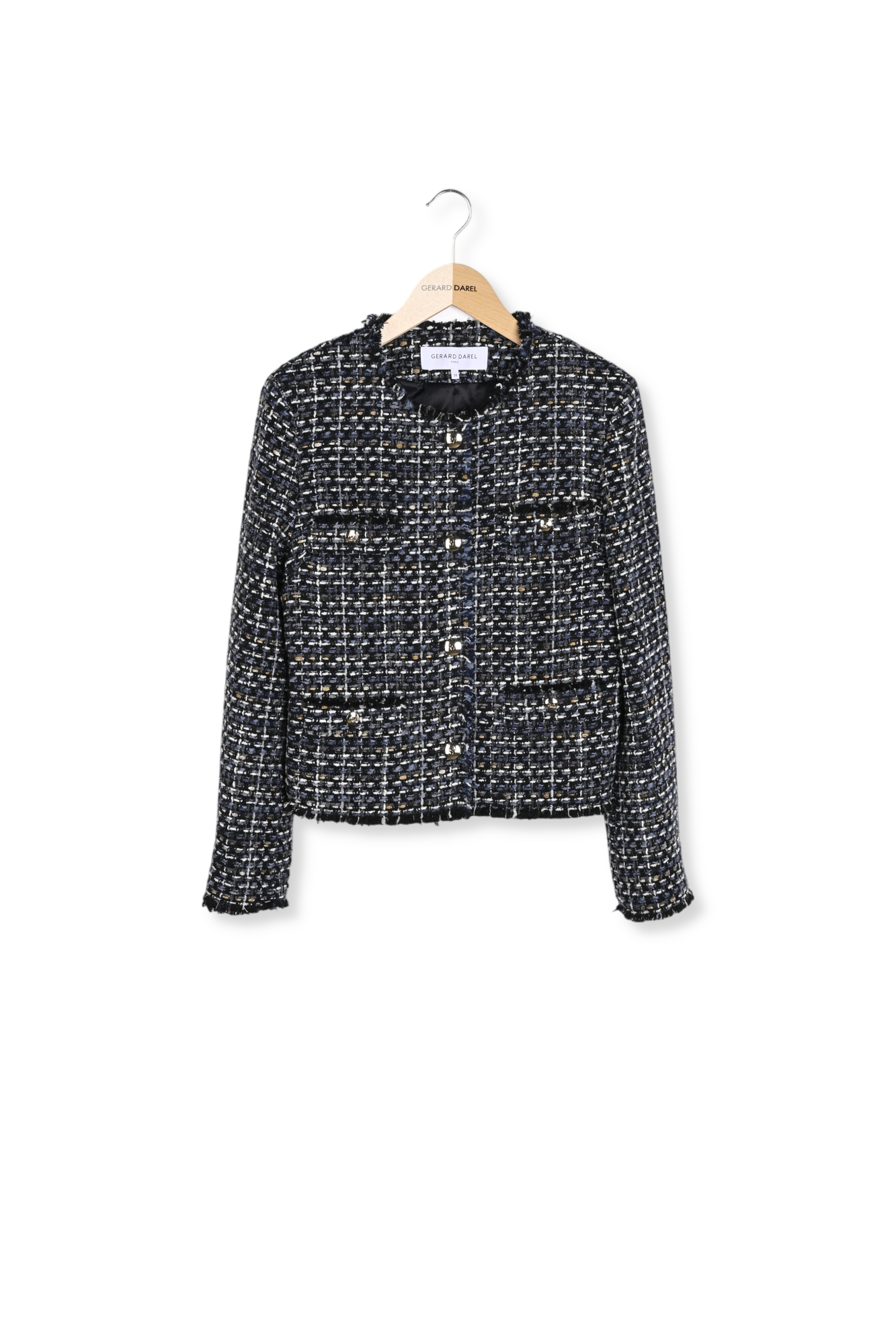 Veste sans col en tweed multicolore à lurex - NAYA Faume - seconde main