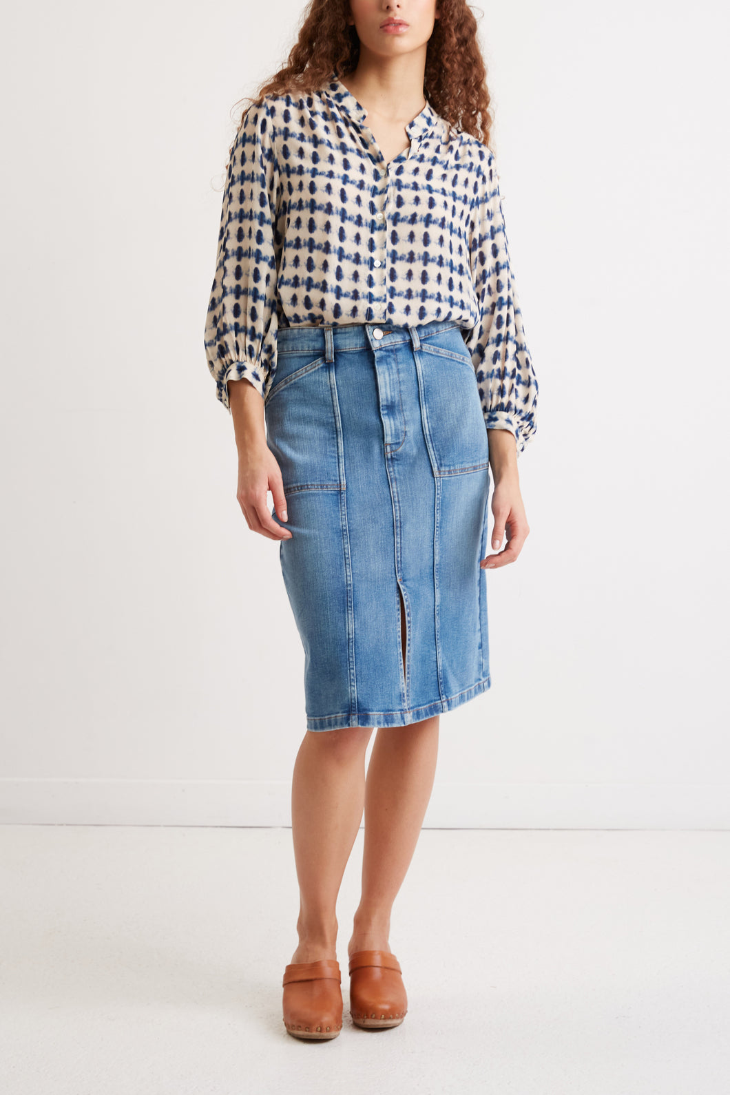 Jupe droite en jean - BAMBOU Faume - seconde main