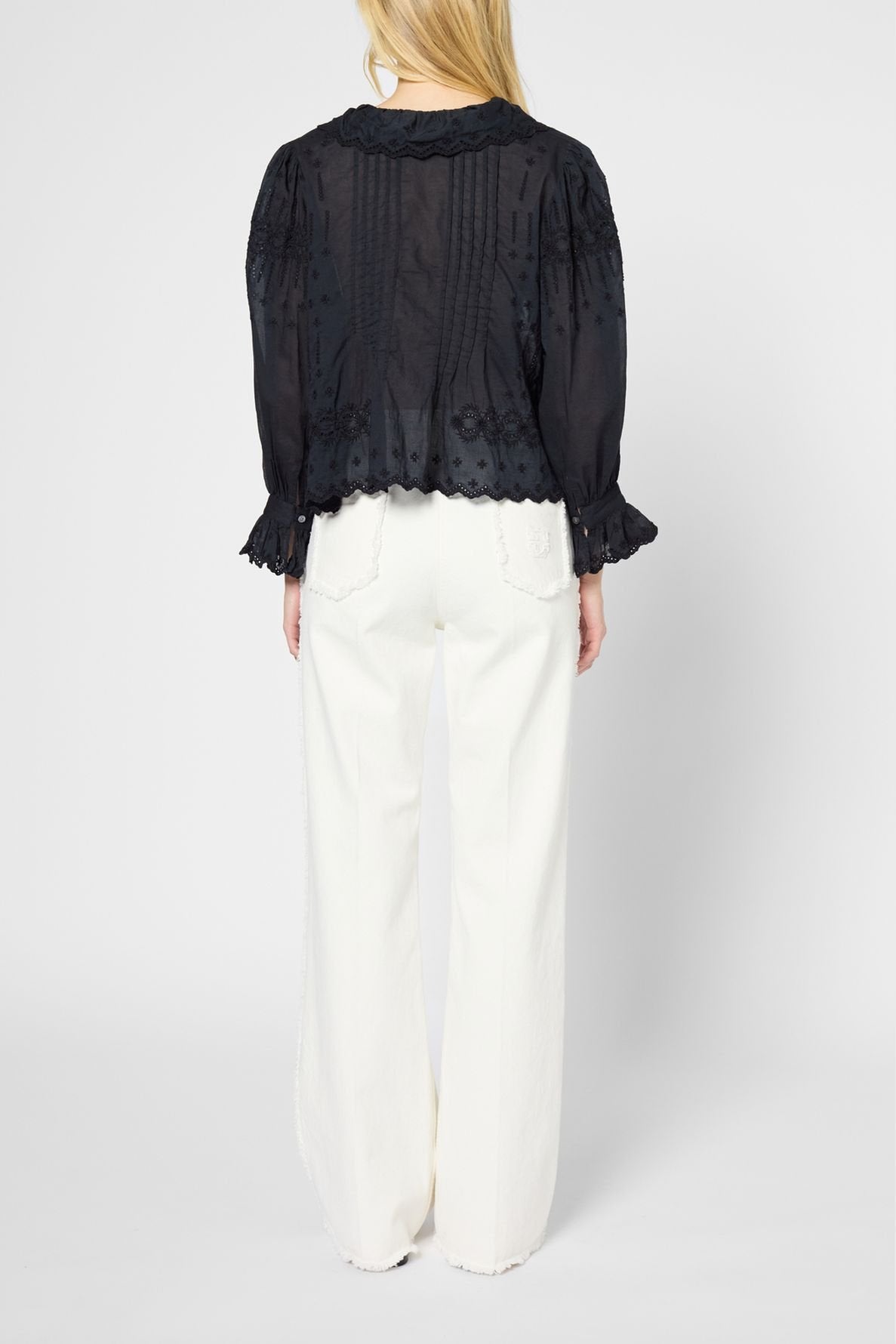 Chemise en coton à broderies - URTIZ Faume - seconde main