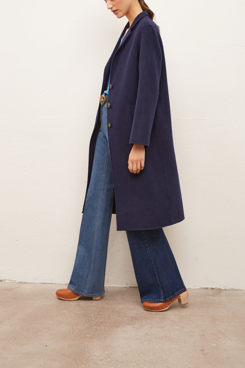 ROSY - Manteau en laine double face Faume - seconde main