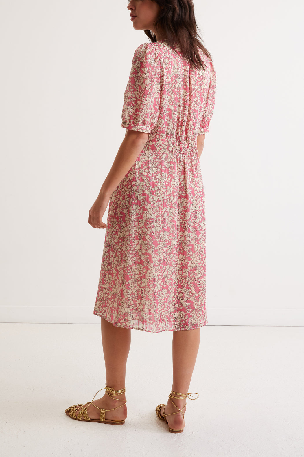 Robe mi-longue à fleurs - JAMES Faume - seconde main