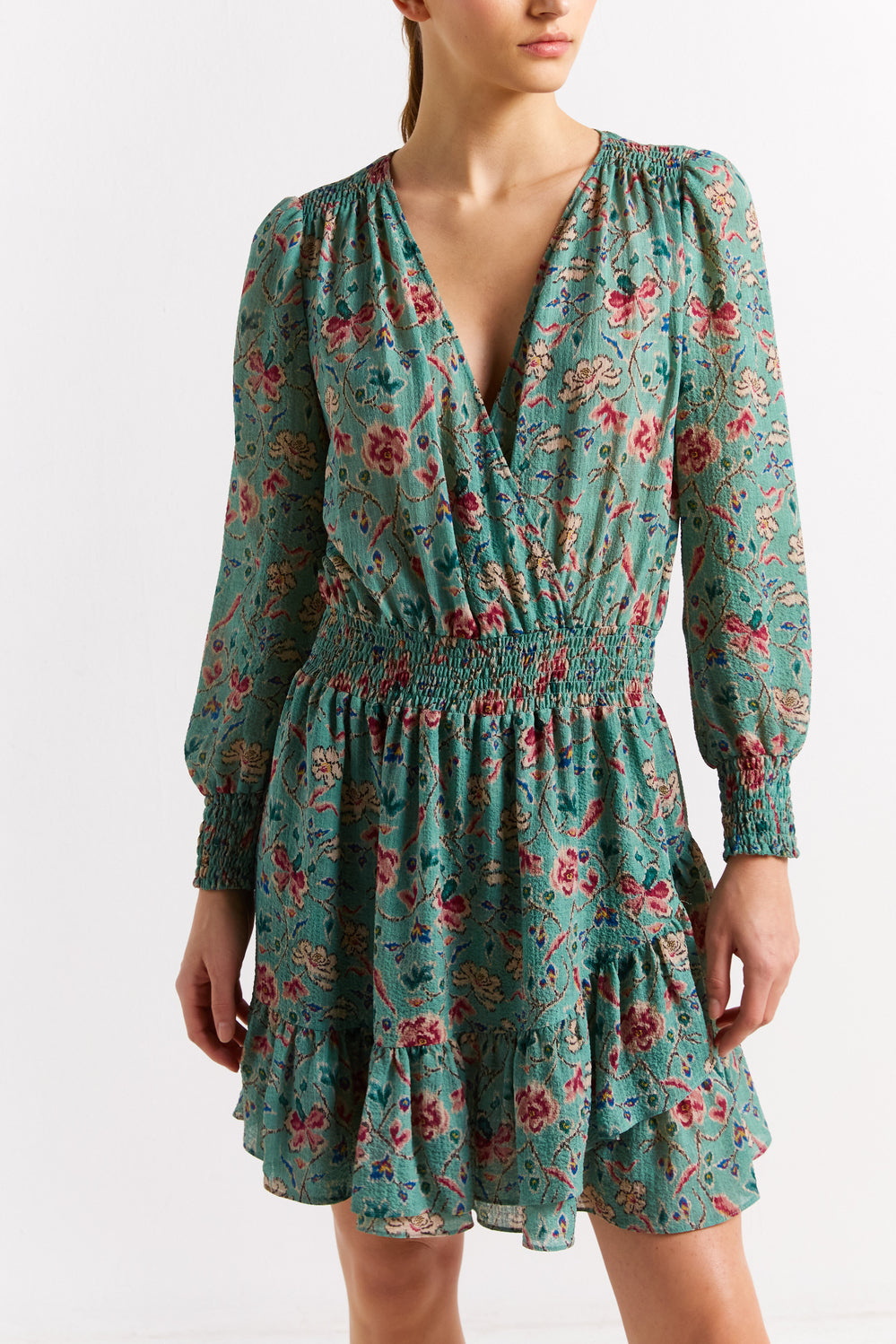 Robe fleurie à smocks - JACK Faume - seconde main