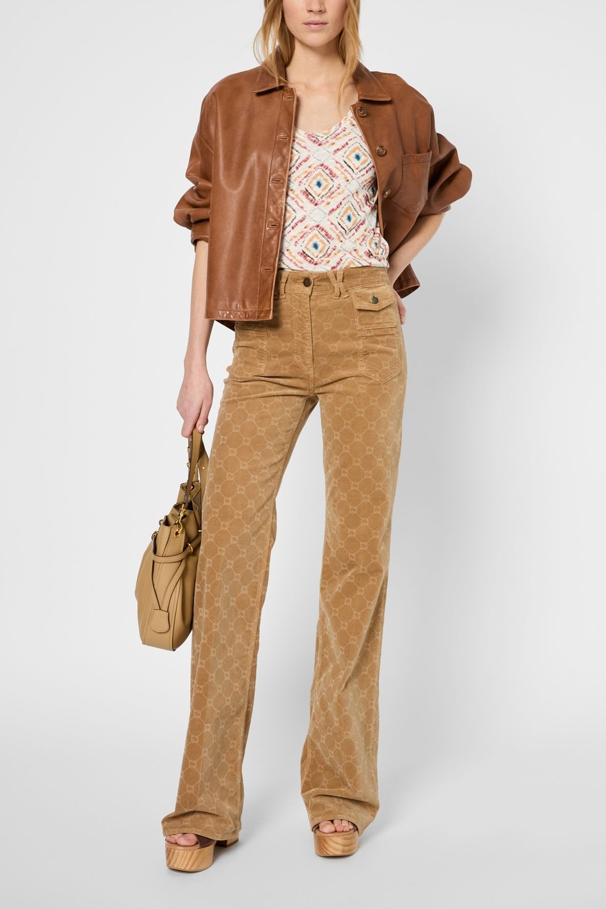 T-shirt à col rond imprimé - GIOVANNA Faume - seconde main