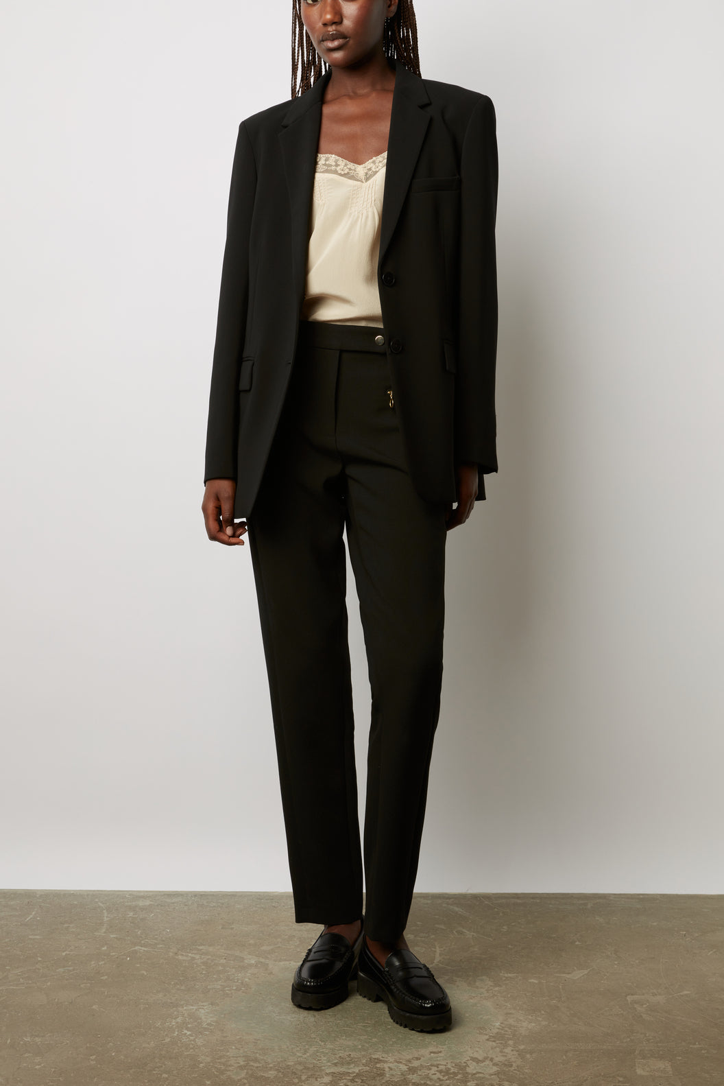 Pantalon droit avec détails dorés - EDNA Faume - seconde main