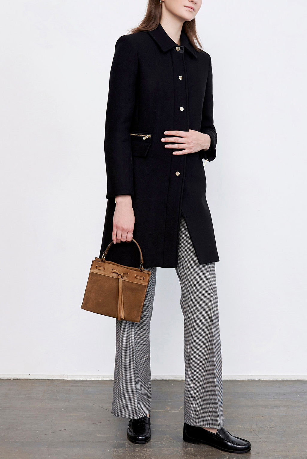PHANIE - Manteau droit en laine vierge Faume - seconde main