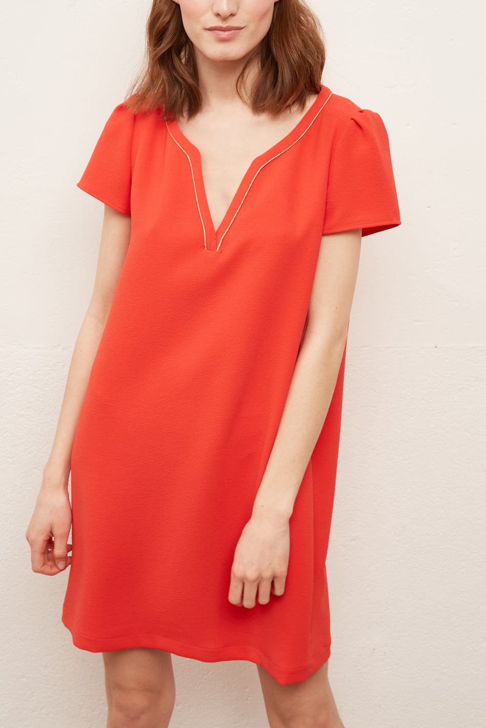 SHIRINE - Robe V courte en crêpe Faume - seconde main