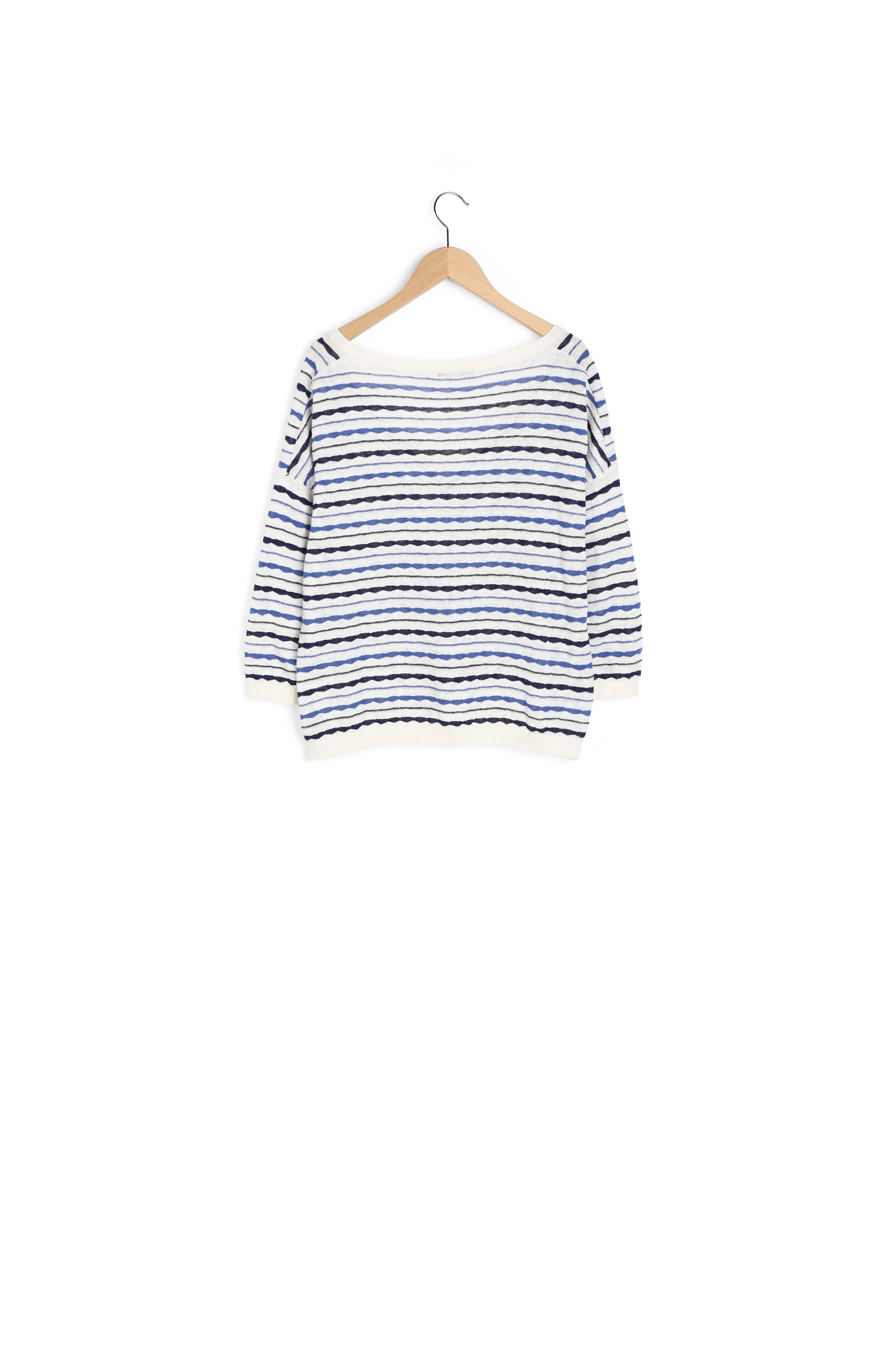 Pull décolleté à rayures en  lin - LAYANAH Faume - seconde main