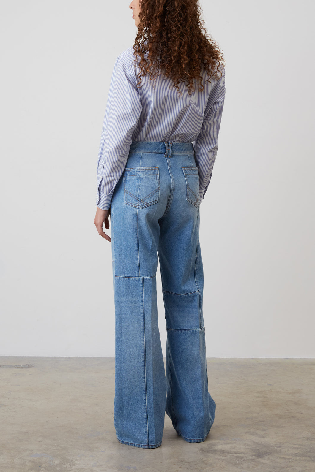 Jean flare à patchwork - EDENE Faume - seconde main