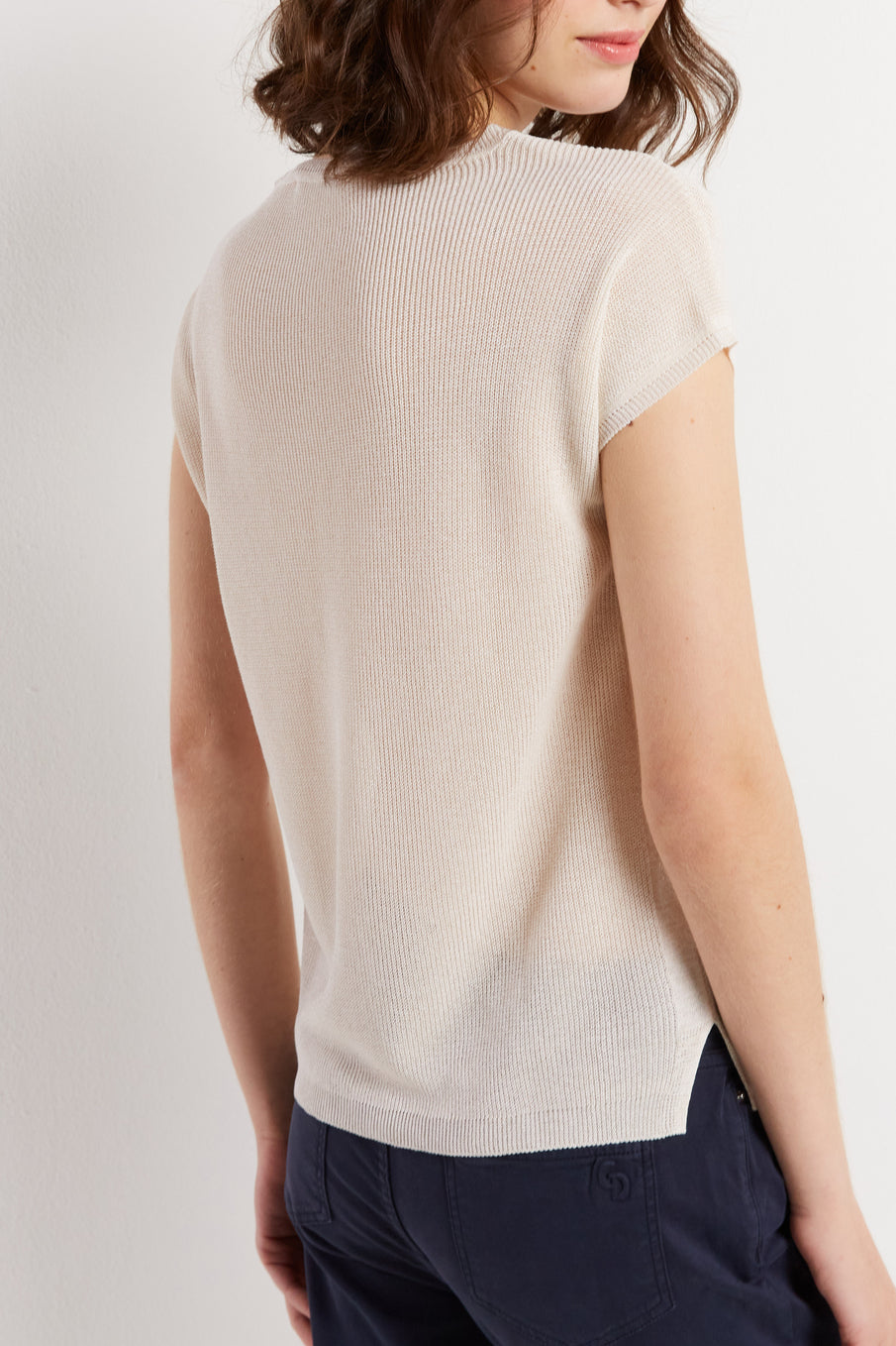 Pull manches courtes en maille fine - LILA Faume - seconde main