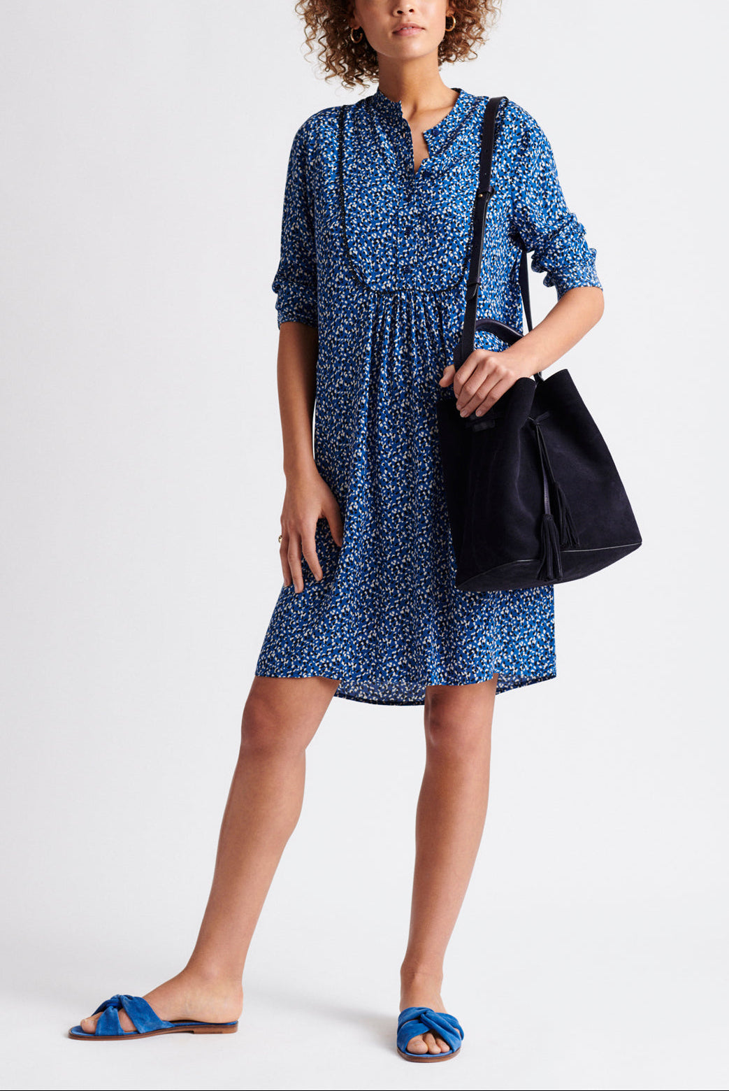 SANTINA - Robe en crêpe de viscose imprimé Faume - seconde main