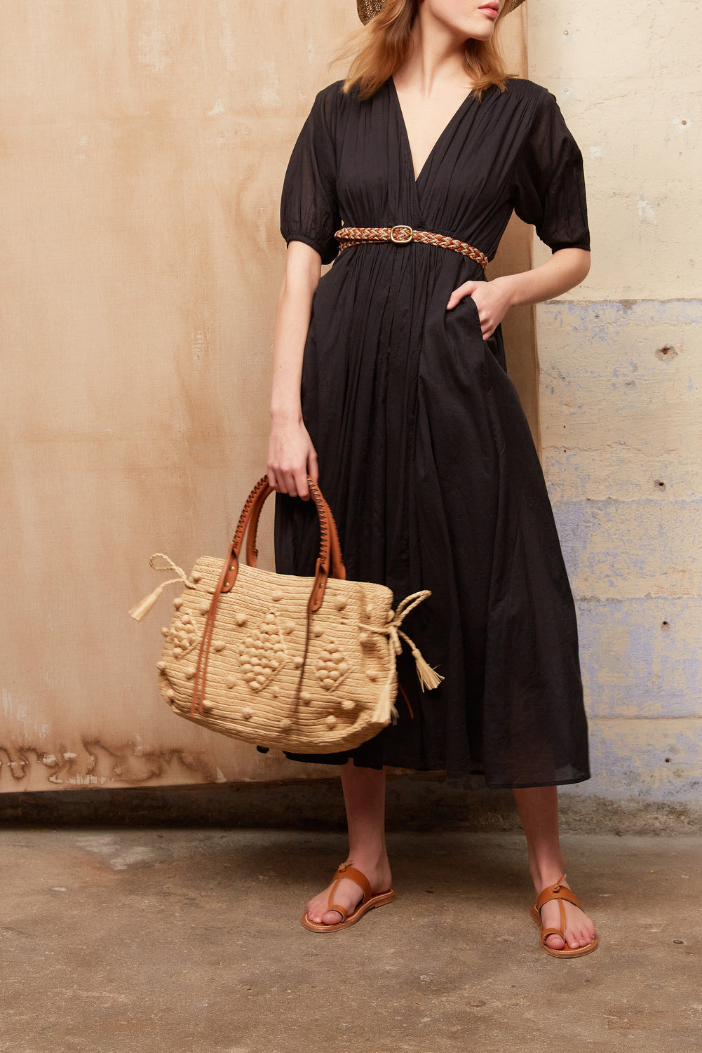 SCARLETT - Robe longue en voile de coton Faume - seconde main