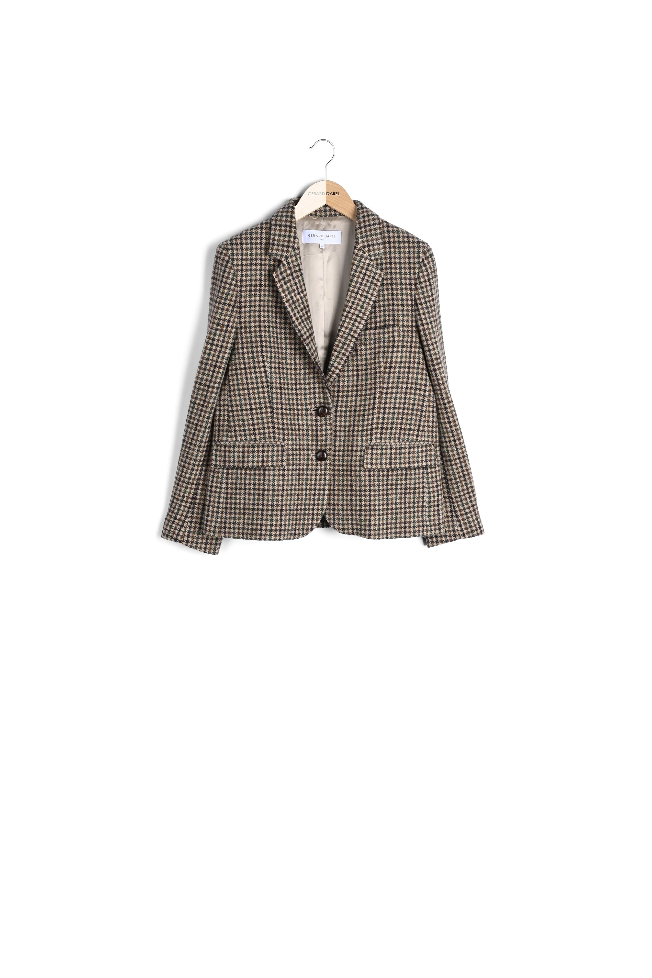 Veste à petits carreaux en laine vierge - NADEGE Faume - seconde main