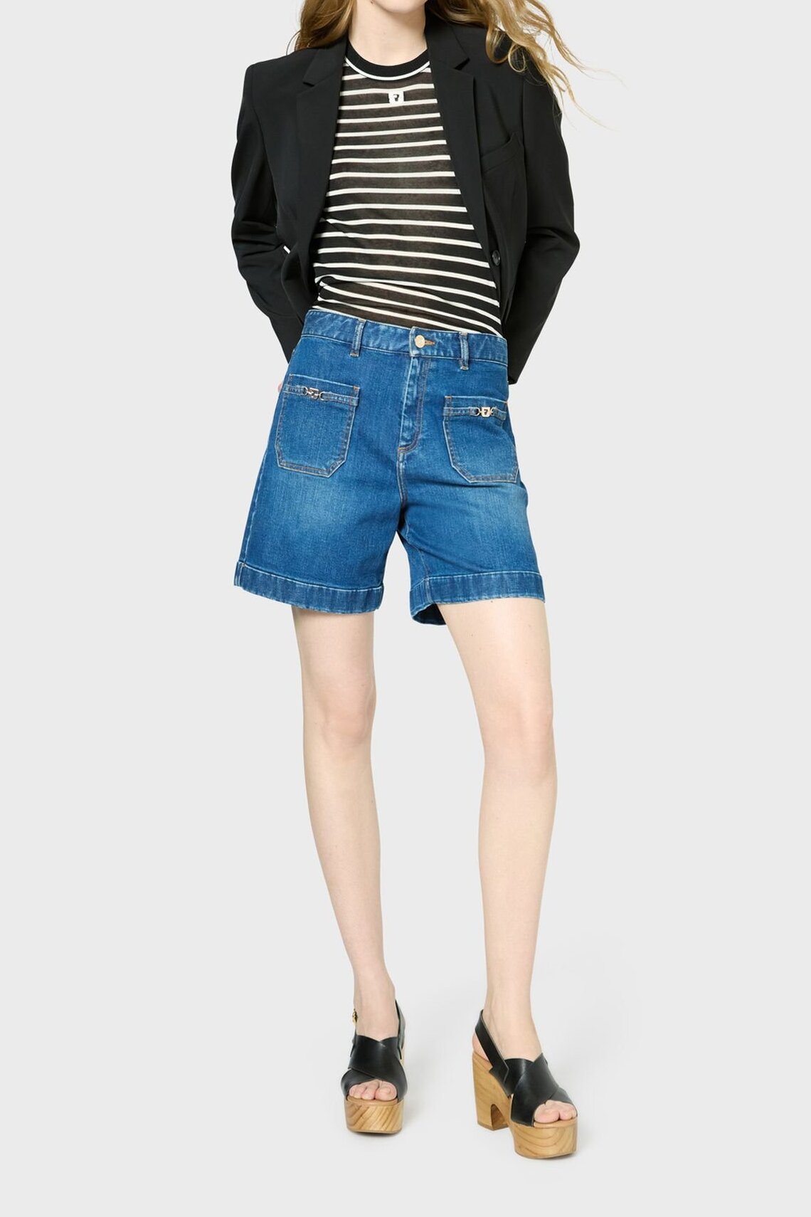 Short en denim à boucles - LOLLY Faume - seconde main