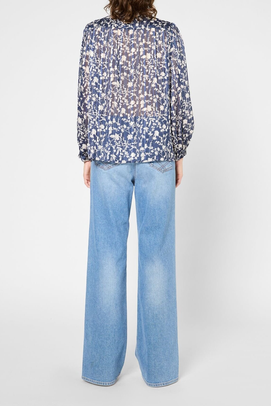 Blouse imprimée à lurex - UZETTE Faume - seconde main