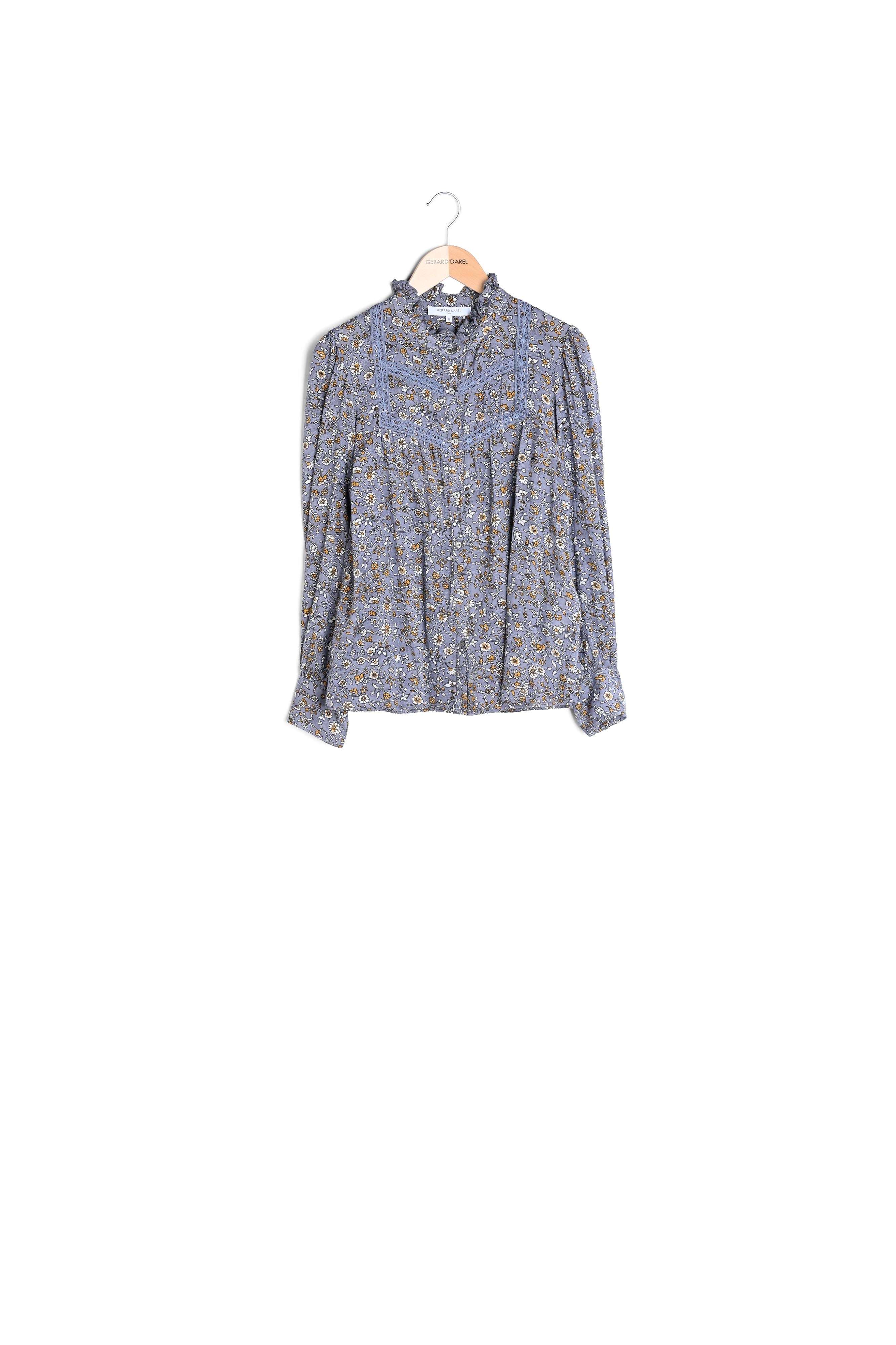 Blouse fleurie avec dentelle - CLAUS Faume - seconde main