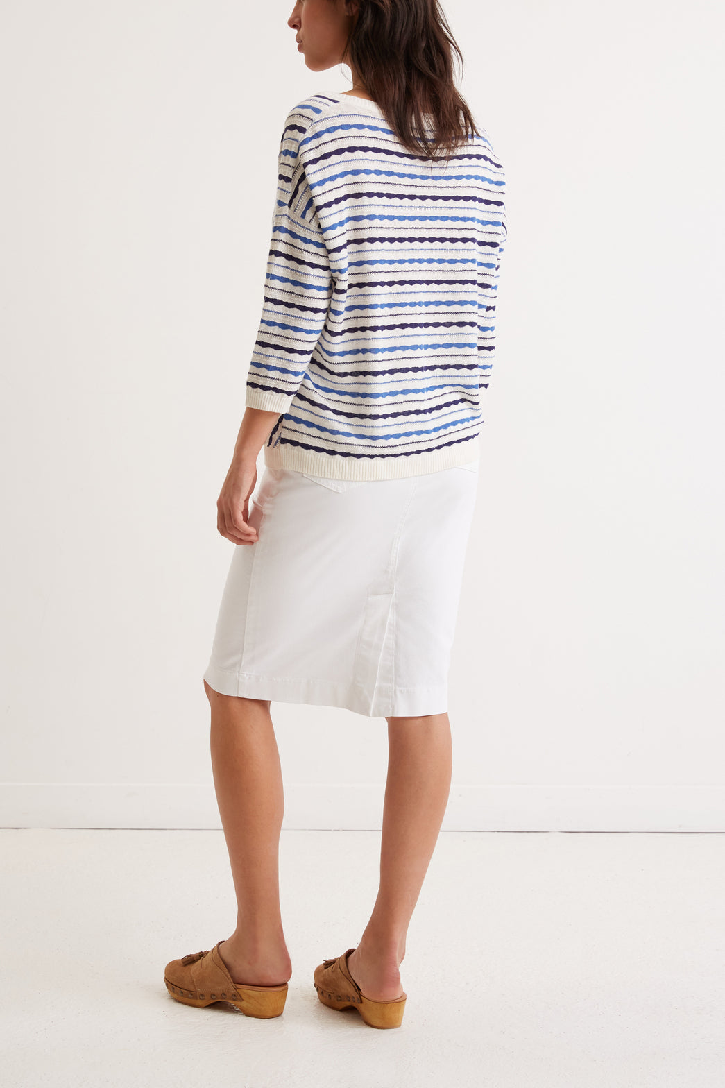 Pull décolleté à rayures en  lin - LAYANAH Faume - seconde main