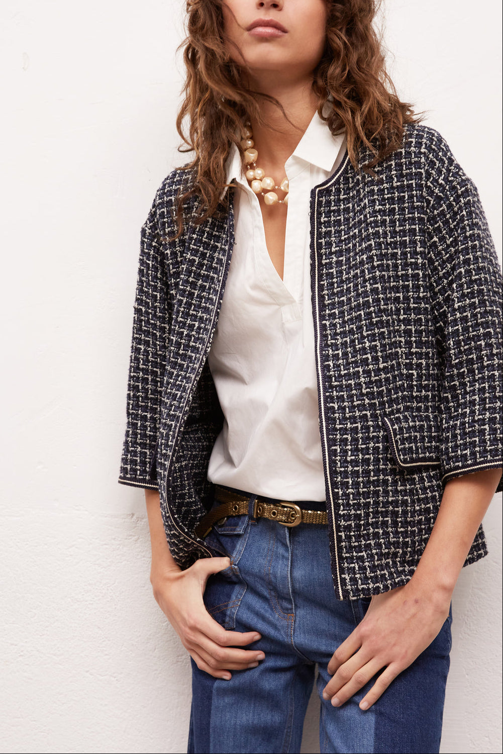 AGOSTINA - Veste courte en tweed Faume - seconde main