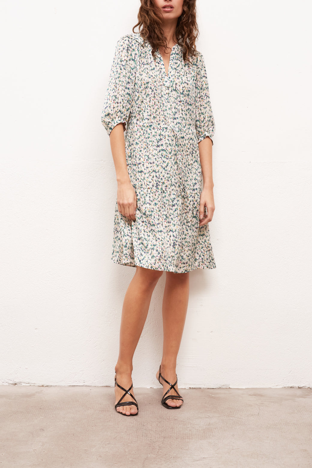 SUN - Robe courte nouée à imprimé fantaisie Faume - seconde main