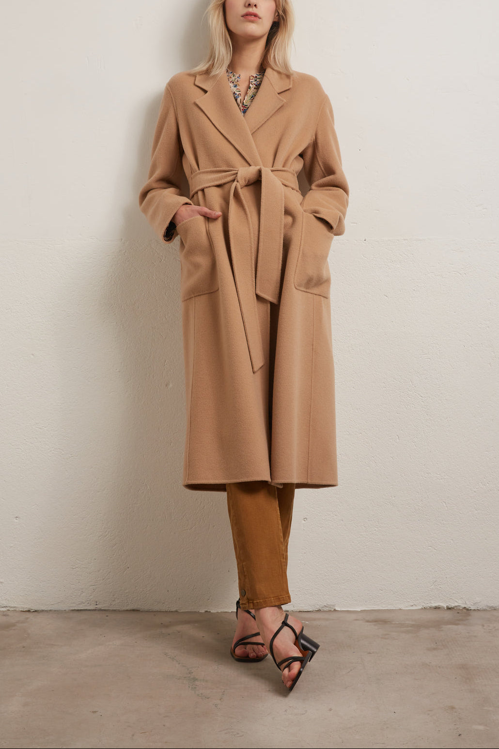 Sander - Manteau ceinturé en laine Faume - seconde main