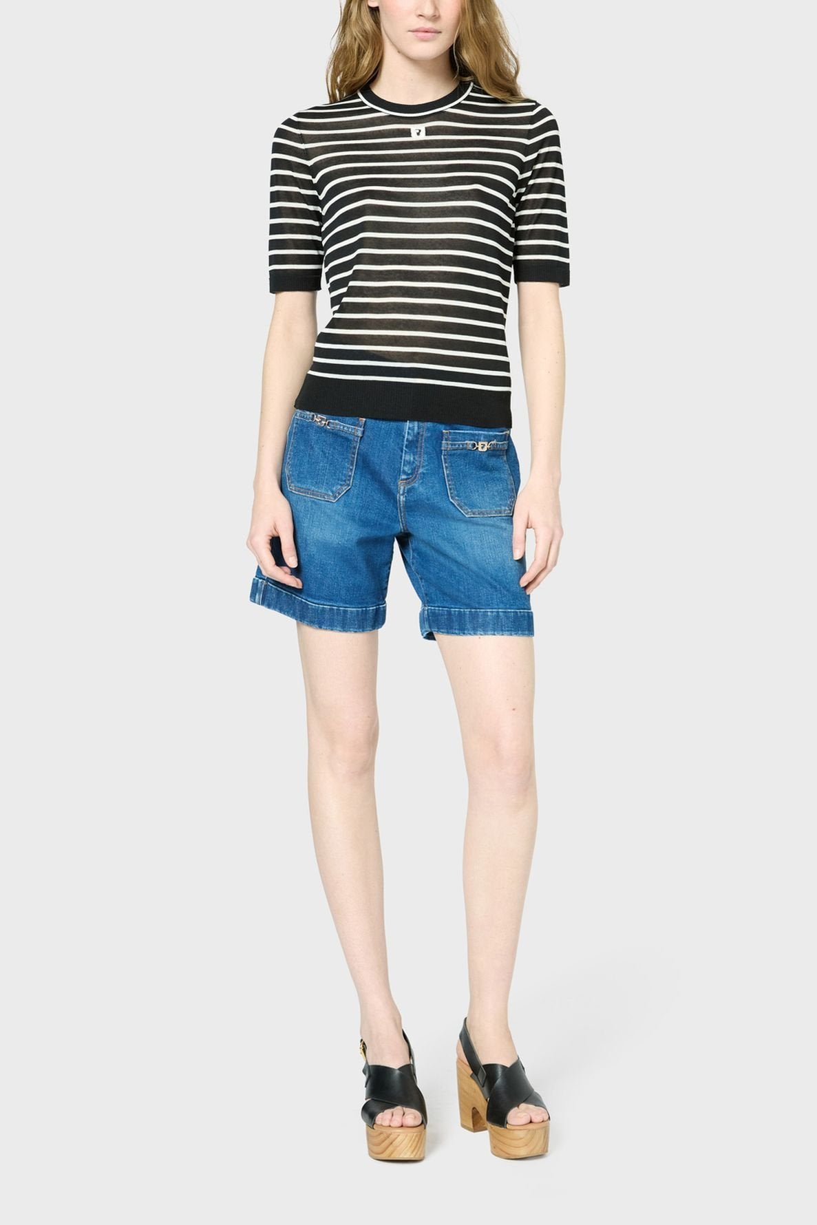 Pull fin à rayures contrastées - JANNA Faume - seconde main