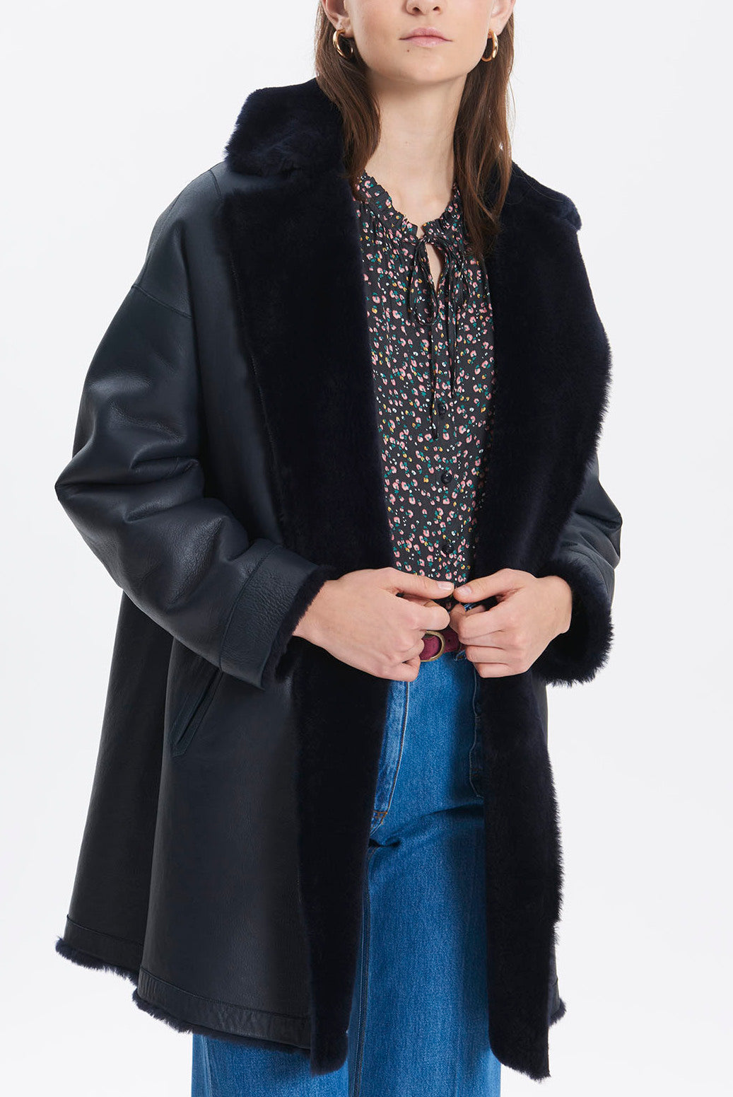 AXELLE - Manteau en cuir de mouton Faume - seconde main