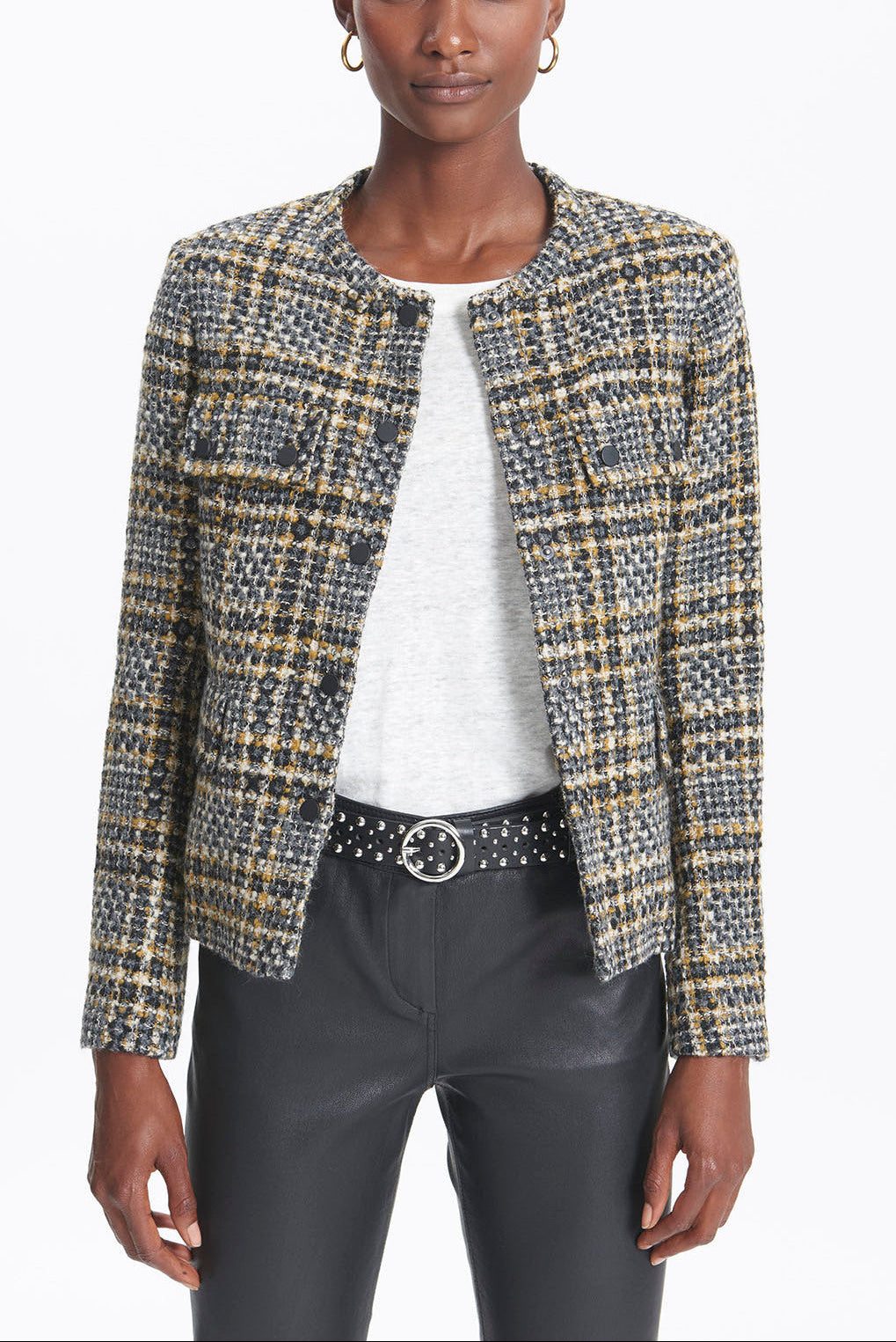 VIOLETTE - Veste en tweed coloré Faume - seconde main