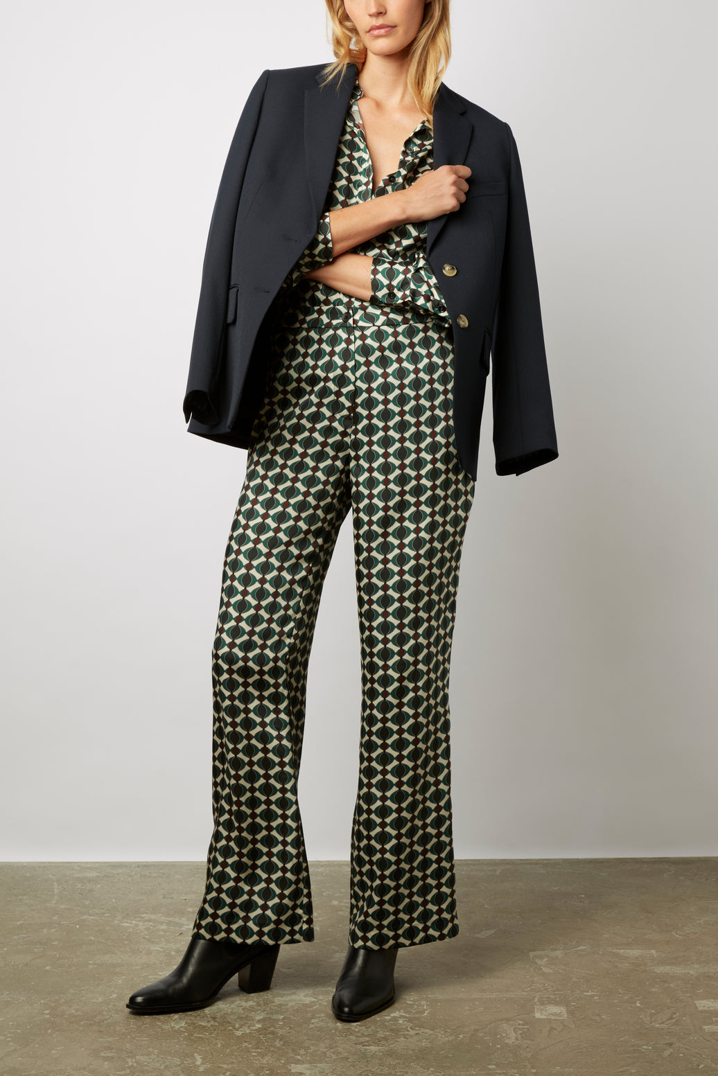 Pantalon fluide imprimé géométrique - ERICA Faume - seconde main