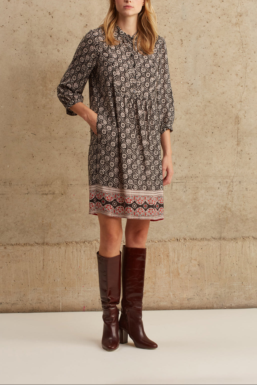 Robe imprimée à plastron - JENA Faume - seconde main