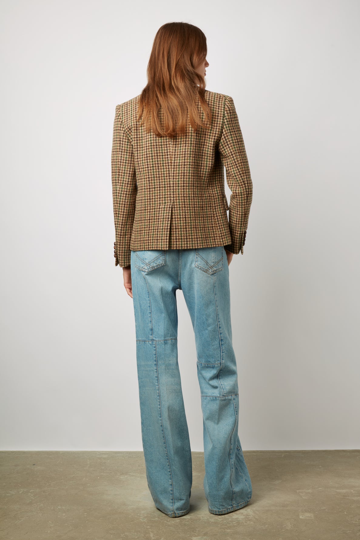 Veste à petits carreaux en laine vierge - NADEGE Faume - seconde main