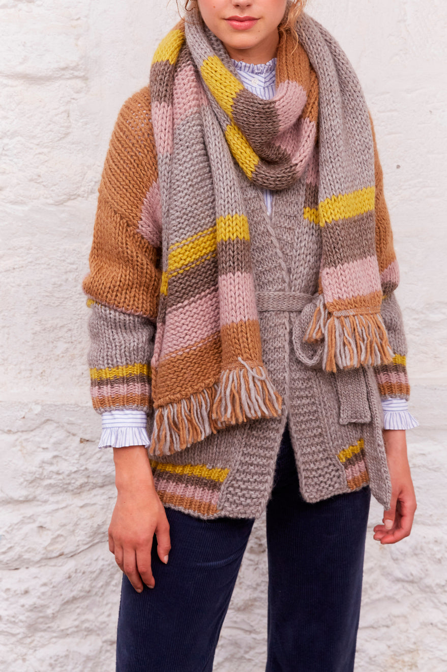 Gilet rayé oversize ceinturé - LAYA Faume - seconde main