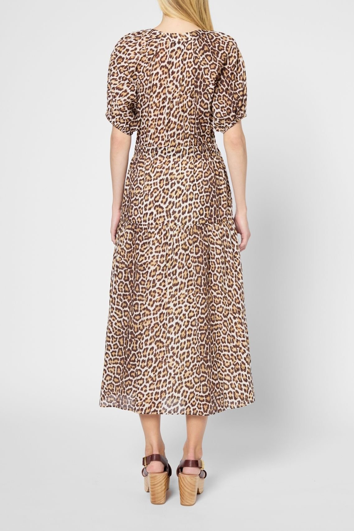 Robe longue en coton léopard - PERLE Faume - seconde main
