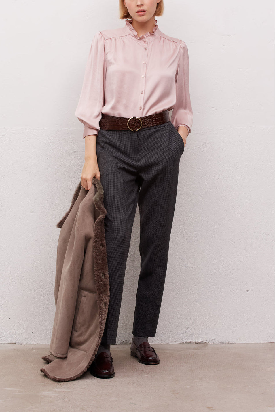 Pantalon droit à carreaux - EMILIO Faume - seconde main