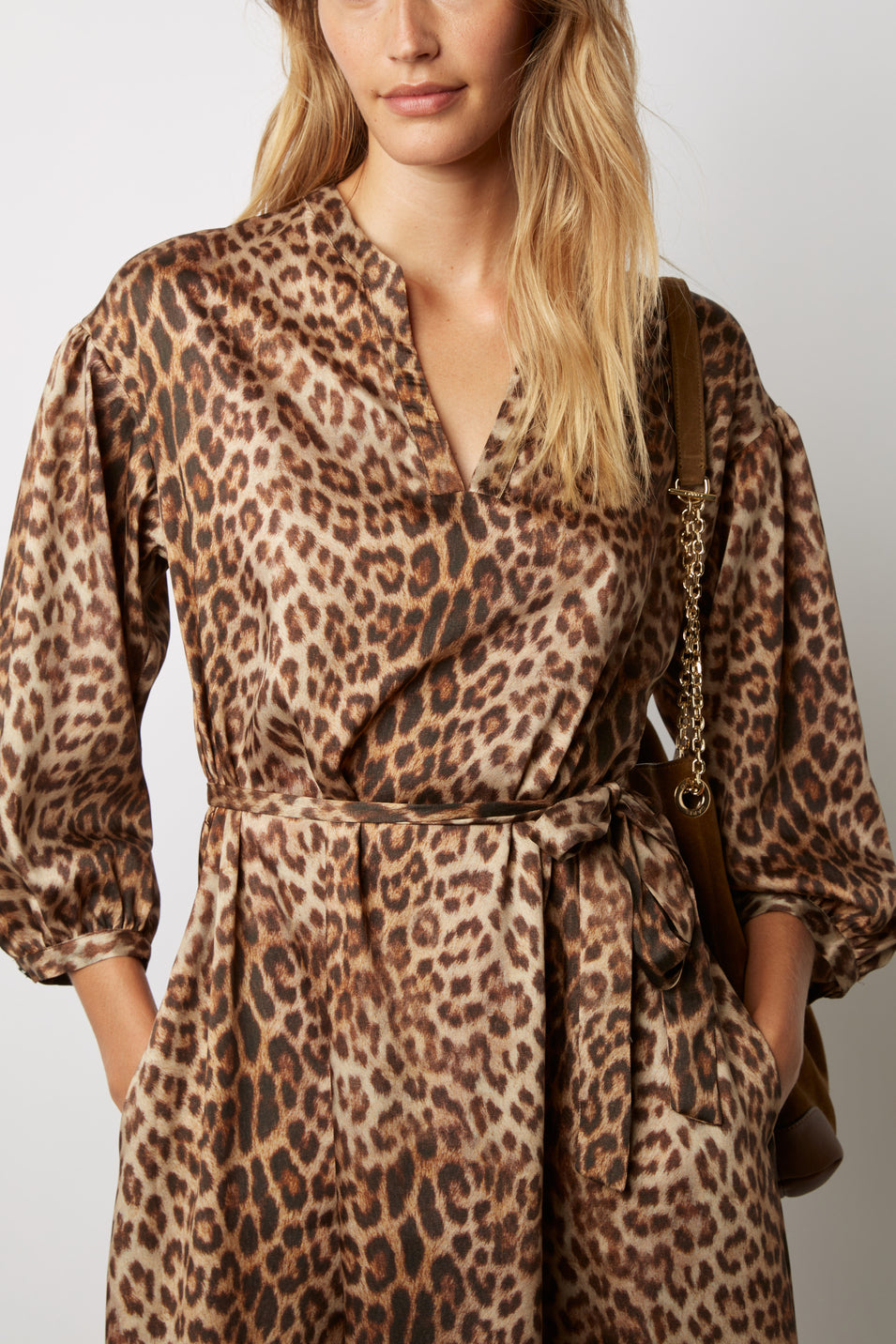 Robe longue esprit tunique à imprimé léopard - JULIAN Faume - seconde main