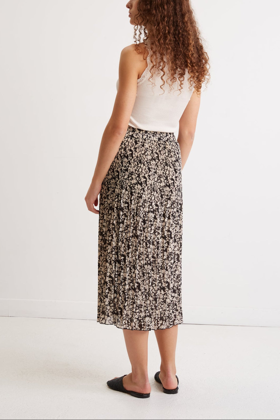 Jupe plissée en crêpe mousseline - BARBARA Faume - seconde main