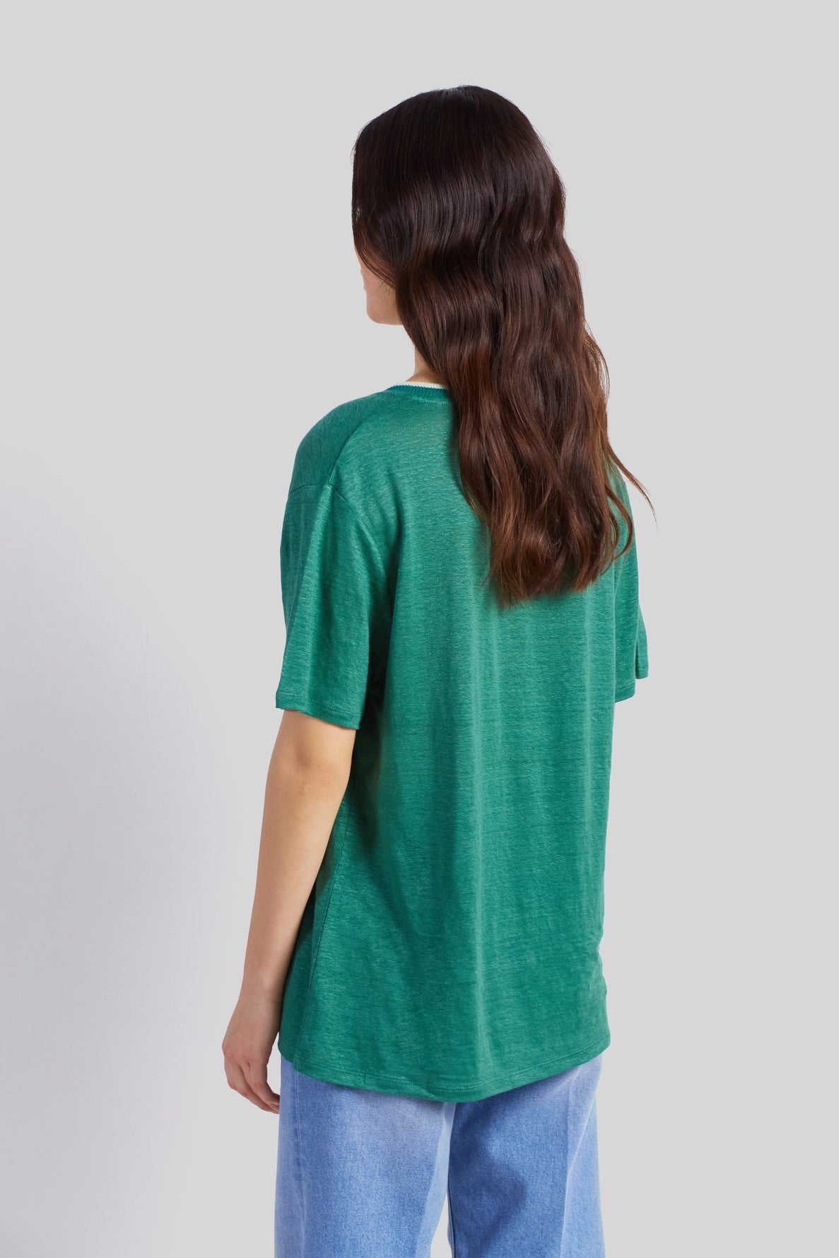 Tee-shirt en lin avec col fantaisie - AMELIA Faume - seconde main