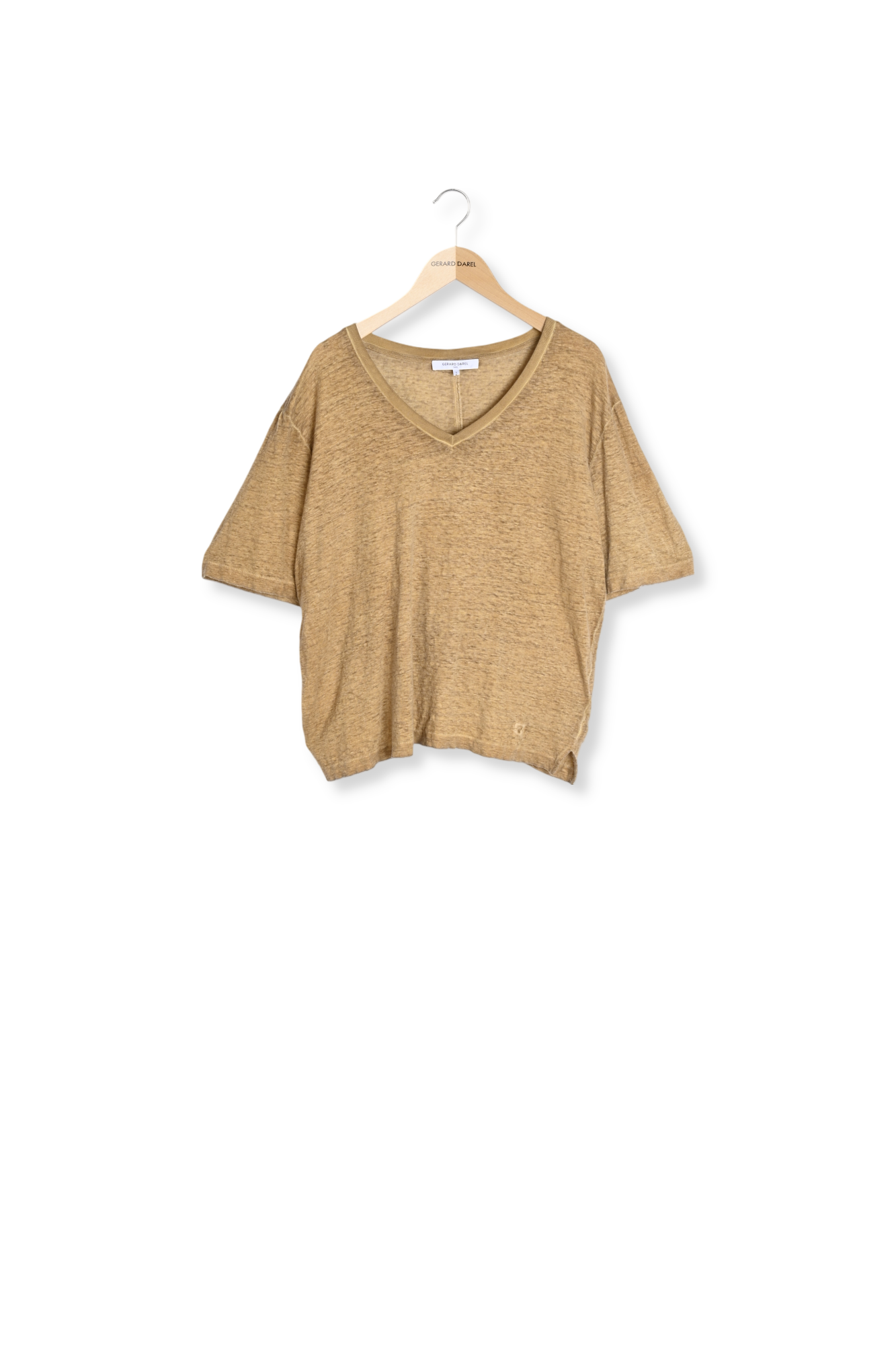 T-shirt ample à col V en lin - GRETA Faume - seconde main