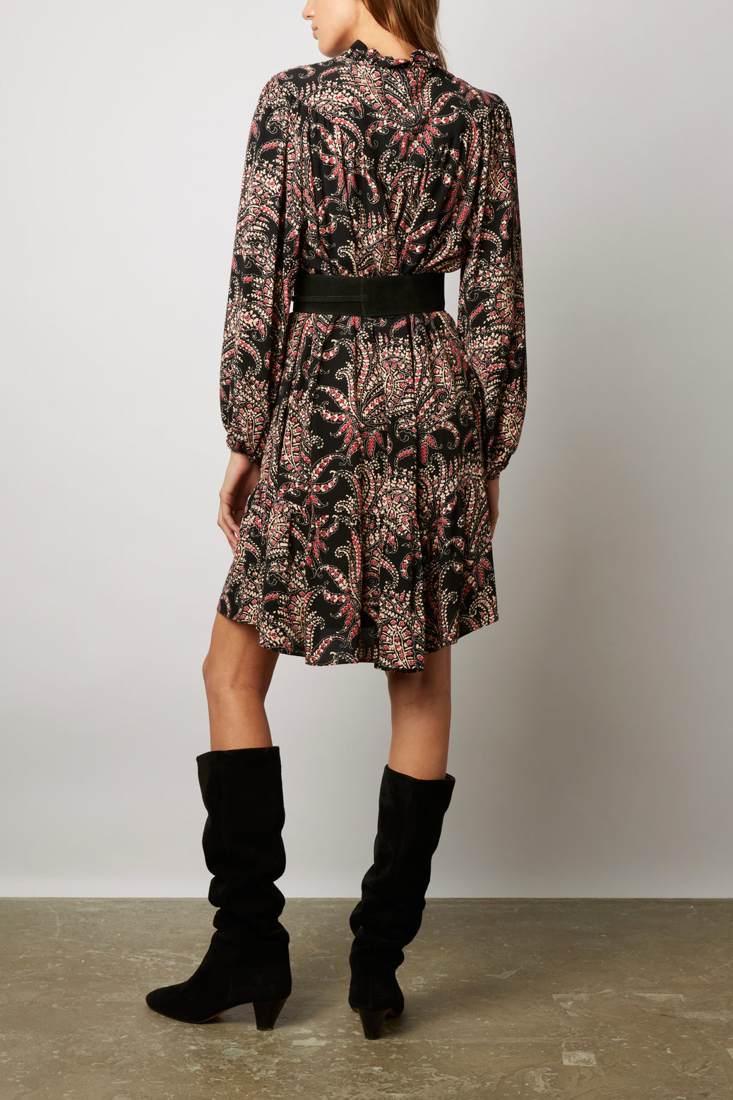 Robe col montant et imprimé cachemire - JUDY Faume - seconde main