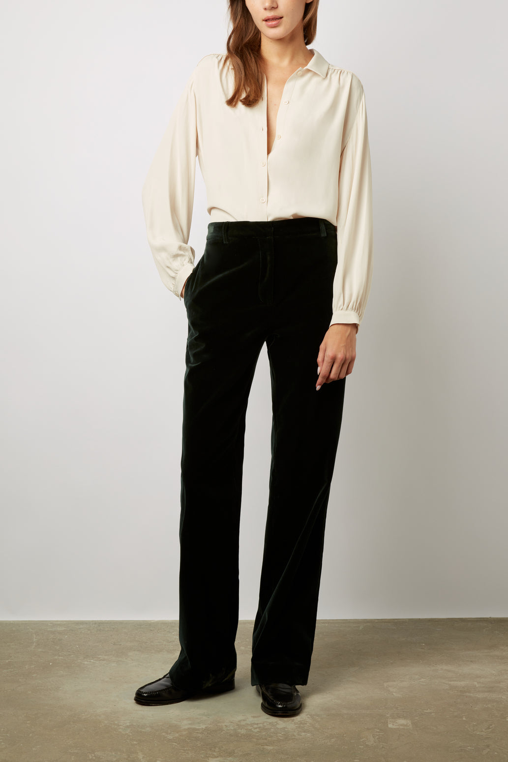 Pantalon droit de tailleur en velours - ELEONIE Faume - seconde main