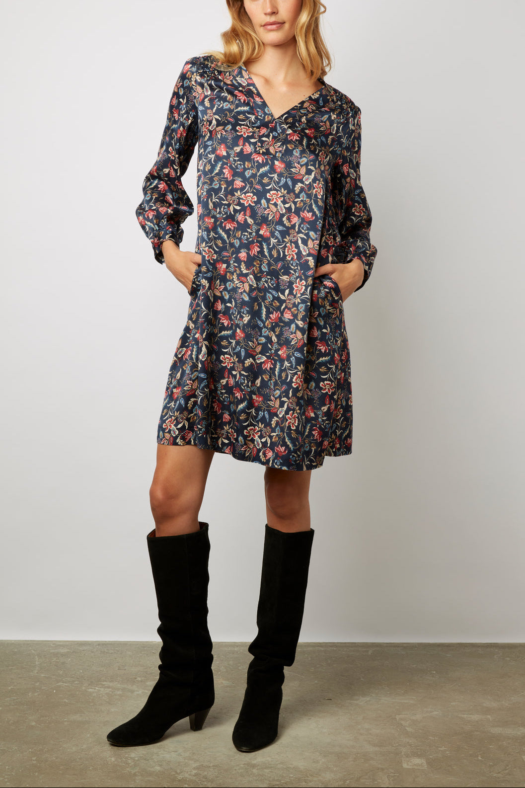 Robe courte et droite imprimé floral - JEMY Faume - seconde main