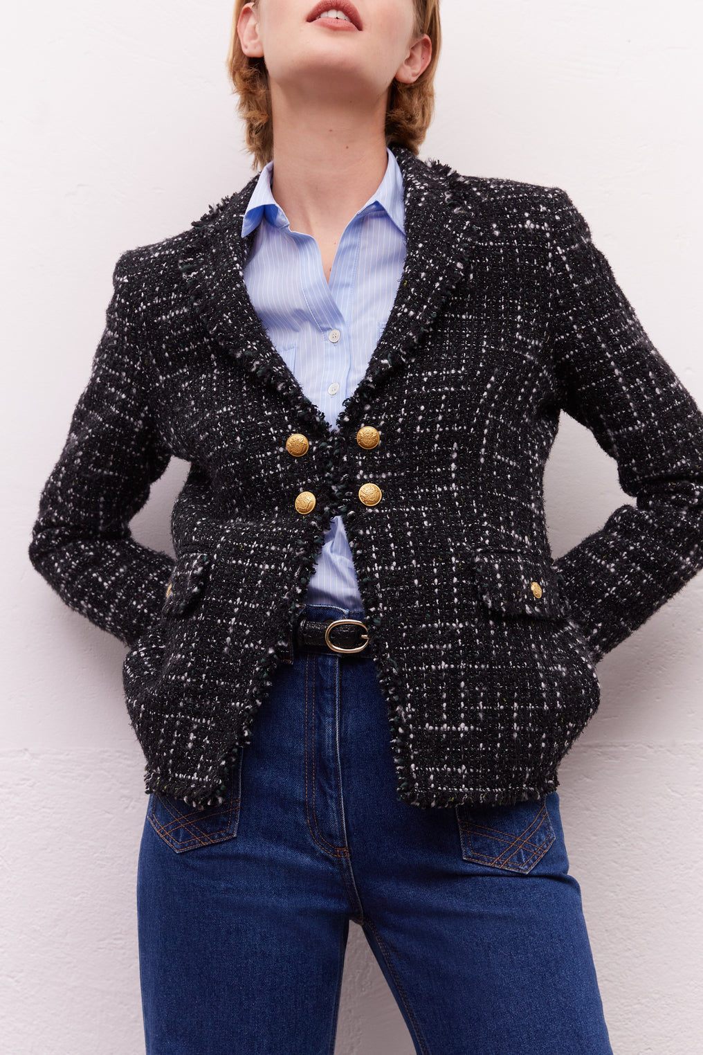 Veste en tweed et fils Lurex - NESS Faume - seconde main