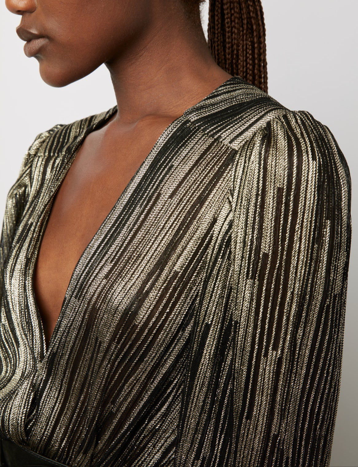 Robe de soirée en lurex bicolore - JUSTIN Faume - seconde main