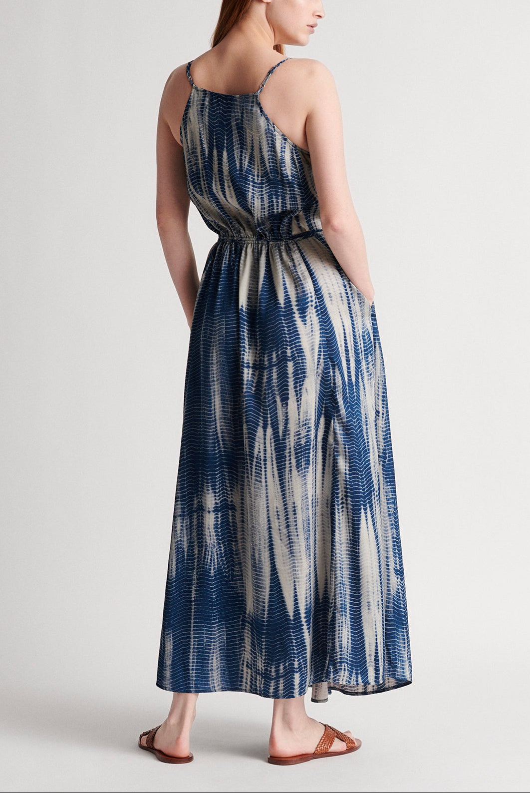SAHANA - Robe longue à bretelles Tie and Dye Faume - seconde main