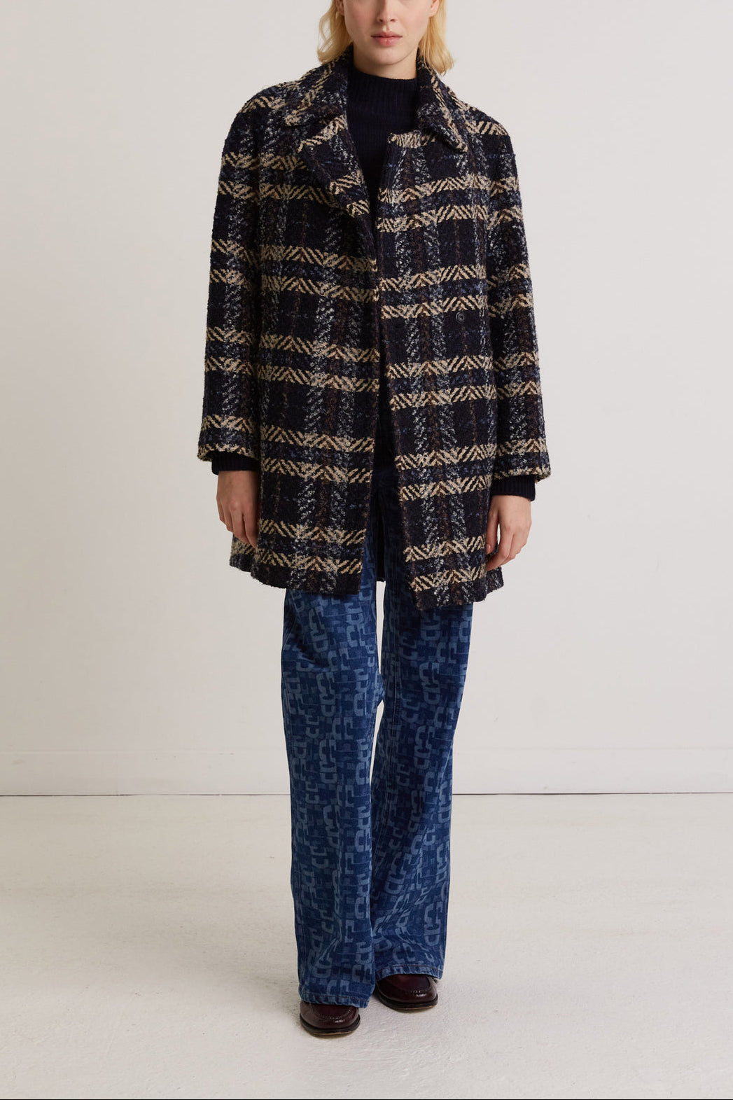 Manteau en prince de galles fantaisie - SOLINE Faume - seconde main