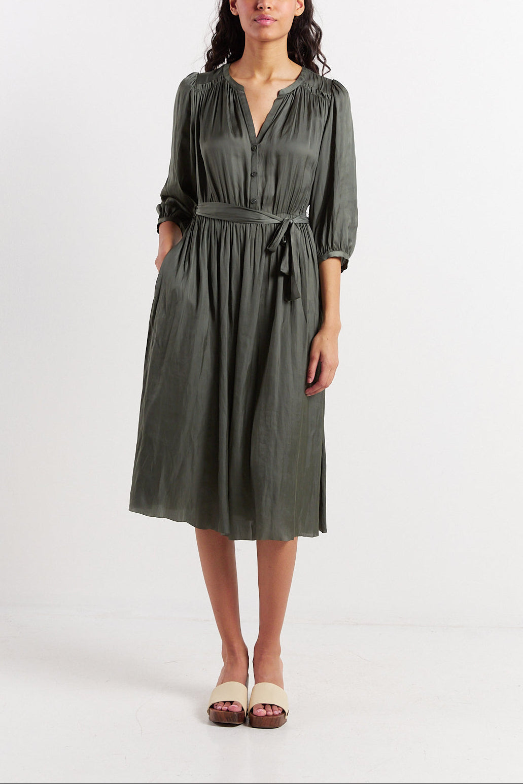 Robe midi ceinturée - JANELLE Faume - seconde main