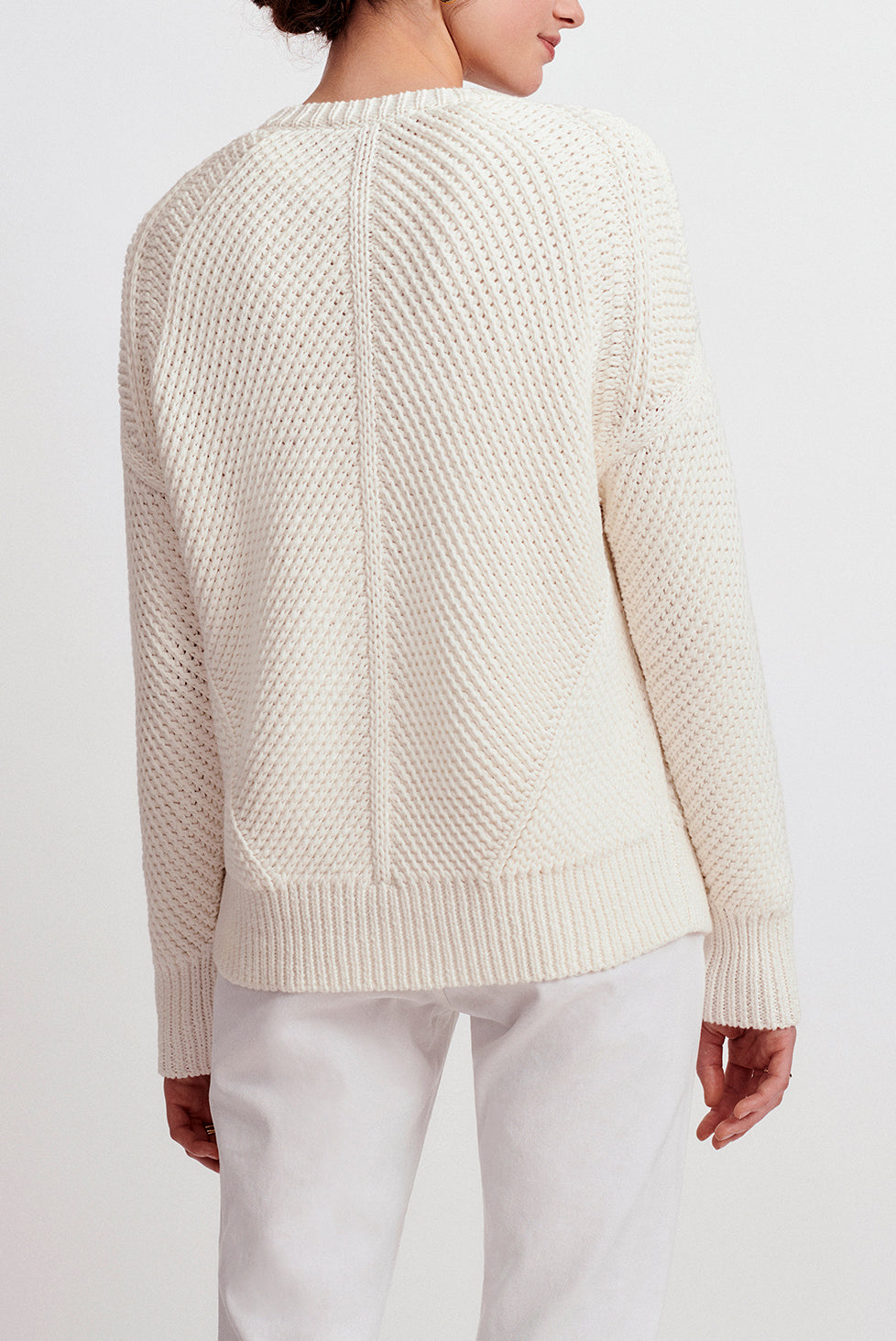 ERIN - Pull en maille de coton en point fantaisie Faume - seconde main