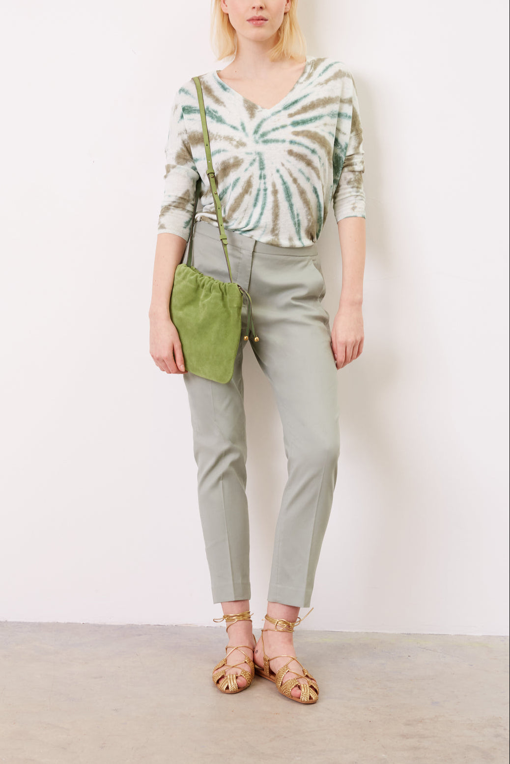 Pantalon droit en coton et dos élastiqué - ELGA Faume - seconde main