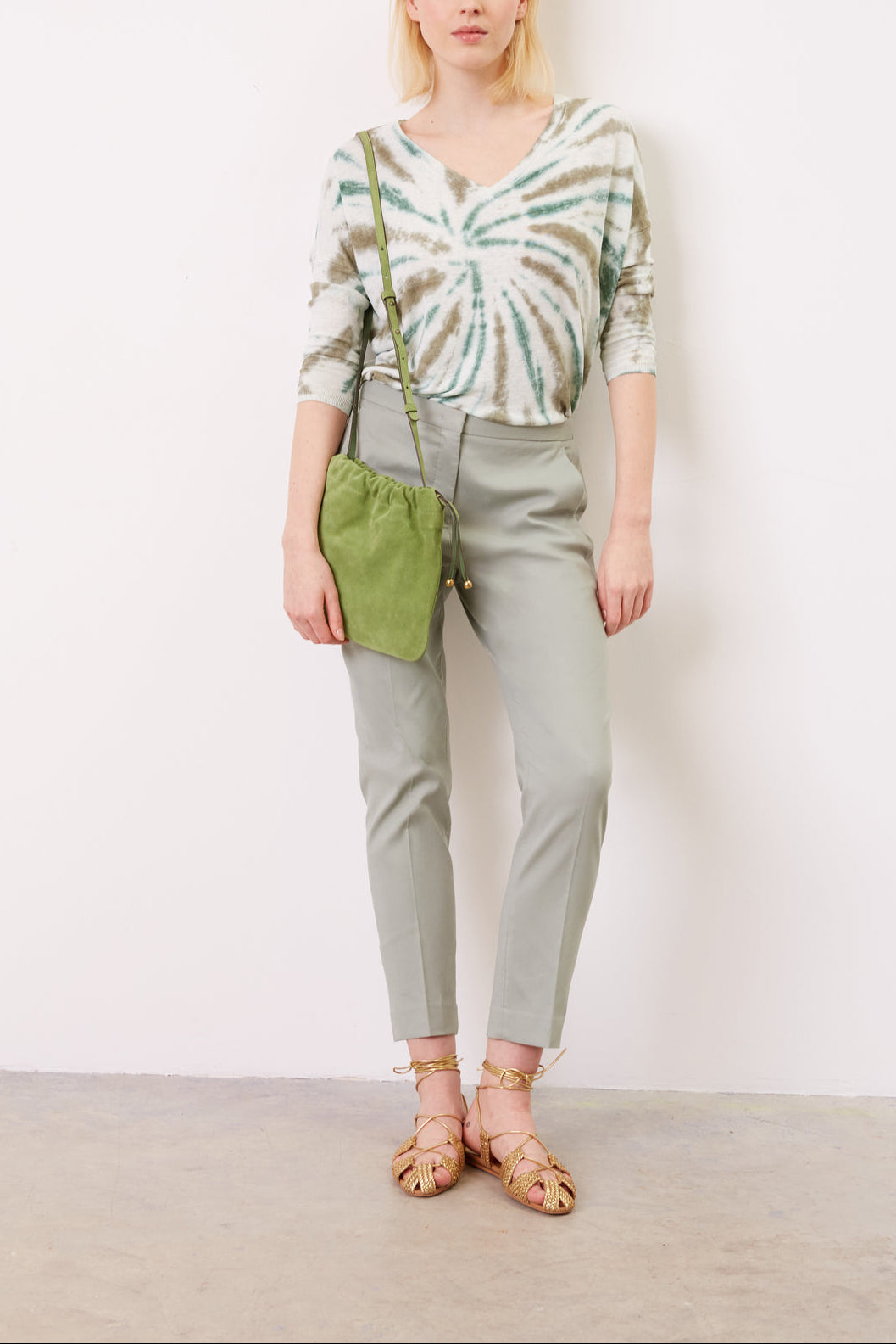Pantalon droit en coton et dos élastiqué - ELGA Faume - seconde main