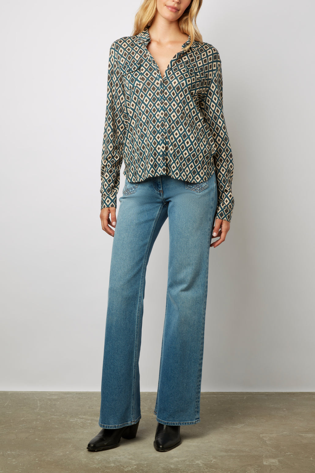 Chemise en coton imprimé Losanges - ABIGAEL Faume - seconde main