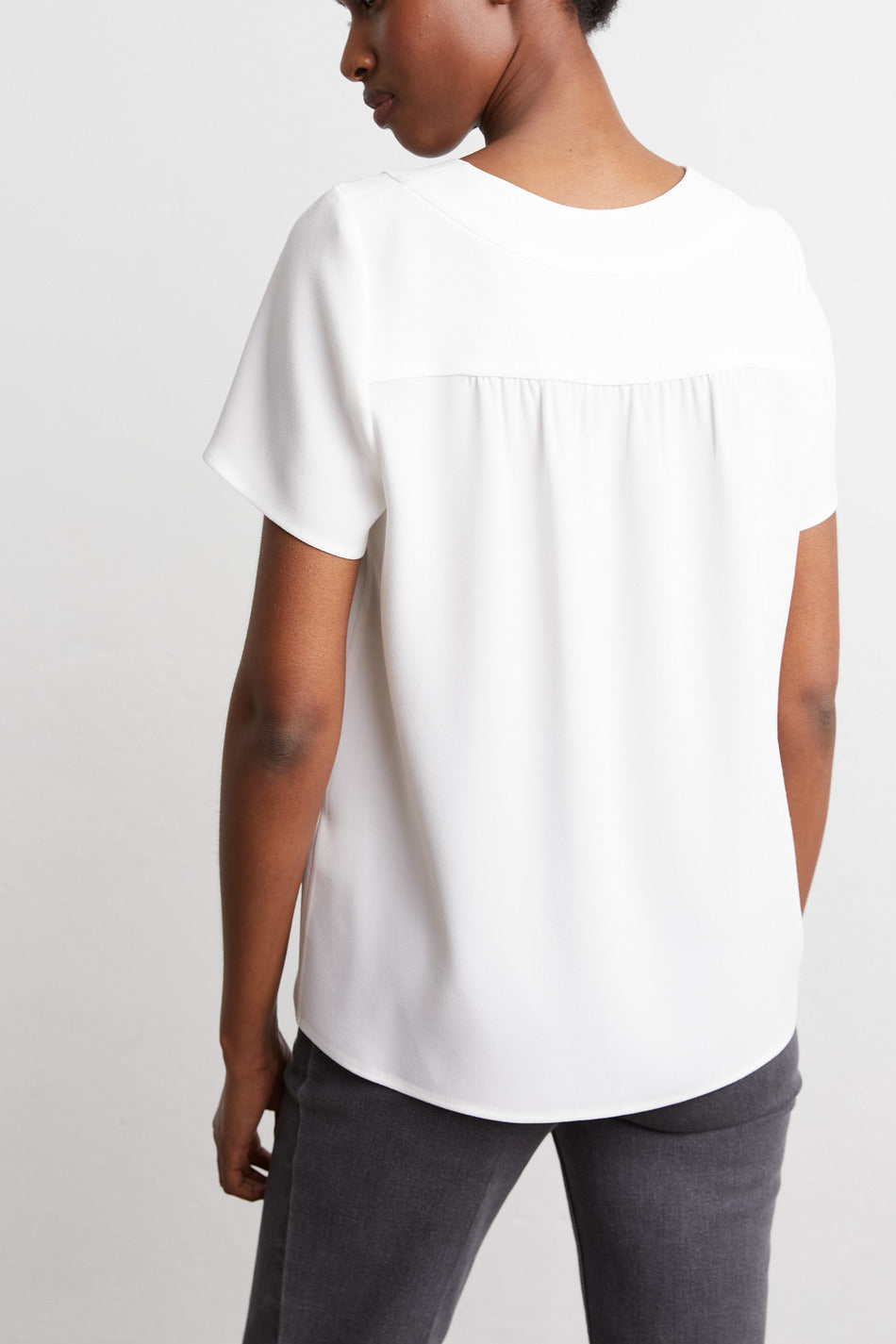 Blouse col V unie - CERES Faume - seconde main